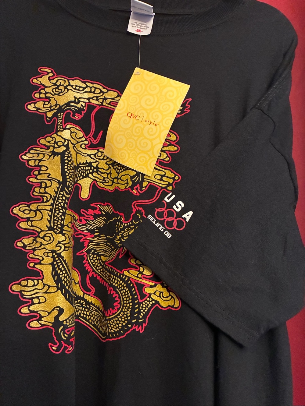 NWT 2008 US Olympic Team Beijing China Dragon Graphic T-Shirt Men's 2X Goldmedal - Picture 2 of 5
